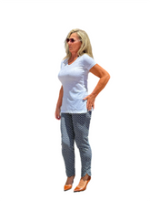 Load image into Gallery viewer, Side Slit V-Neck Tee White
