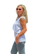 Load image into Gallery viewer, Asymmetrical Ruffle Top White
