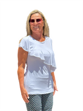 Load image into Gallery viewer, Asymmetrical Ruffle Top White
