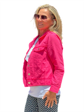 Load image into Gallery viewer, Long-Sleeve Linen Jacket Fuchsia

