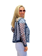 Load image into Gallery viewer, Mesh Button-front Jacket Navy
