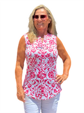 Load image into Gallery viewer, Sleeveless V-Neck Top Pink Ornaments
