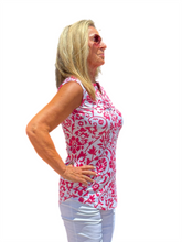 Load image into Gallery viewer, Sleeveless V-Neck Top Pink Ornaments
