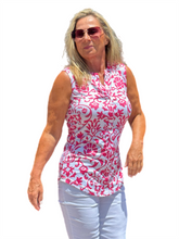 Load image into Gallery viewer, Sleeveless V-Neck Top Pink Ornaments
