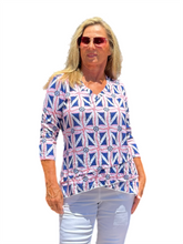 Load image into Gallery viewer, 3/4-Sleeve High-Low Tunic Nautical
