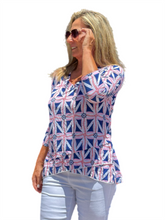 Load image into Gallery viewer, 3/4-Sleeve High-Low Tunic Nautical
