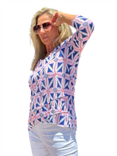 Load image into Gallery viewer, 3/4-Sleeve High-Low Tunic Nautical
