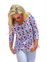 Load image into Gallery viewer, 3/4-Sleeve High-Low Tunic Nautical
