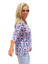 Load image into Gallery viewer, 3/4-Sleeve High-Low Tunic Nautical
