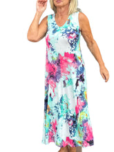 Load image into Gallery viewer, Sleeveless A-Line Maxi Dress Green Tie Dye
