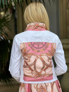 The White Denim Jacket / Pink Stirrup