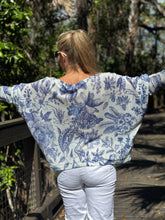 Load image into Gallery viewer, Long Sleeve Knit Sweater Blue Garden - MADE IN ITALY
