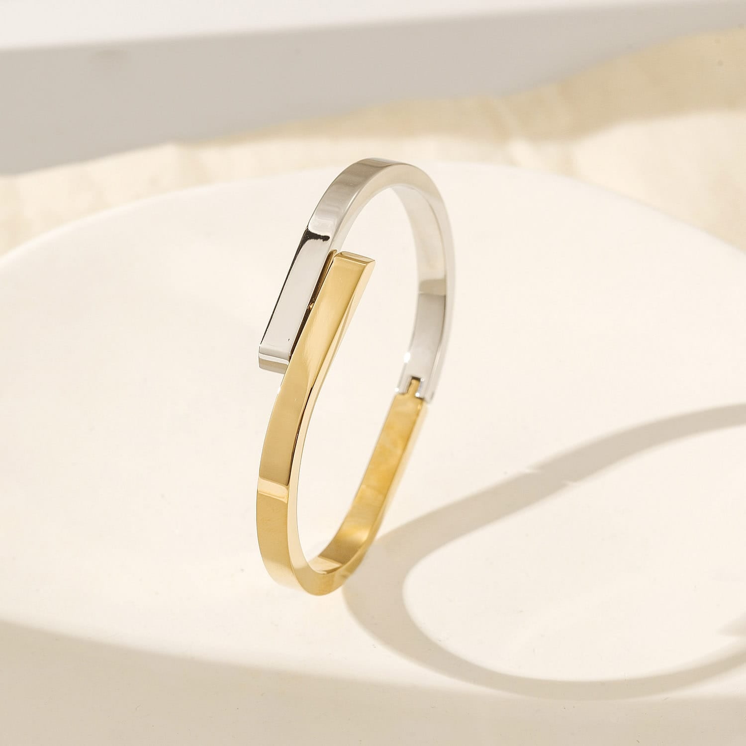 Crossover Bangle Two-Tone Finish - Back of the Bay Boutique