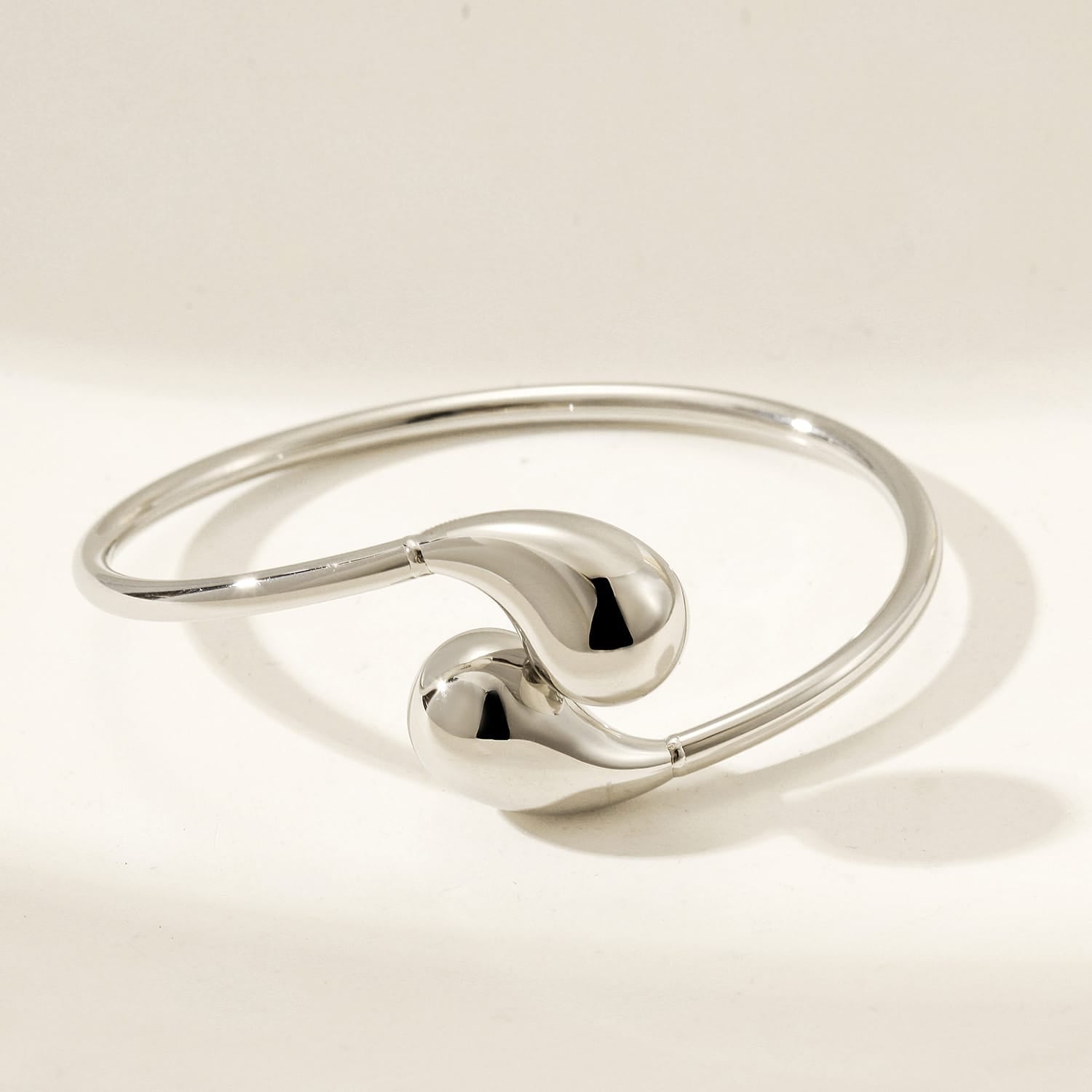 Teardrop Cuff White Gold Finish - Back of the Bay Boutique
