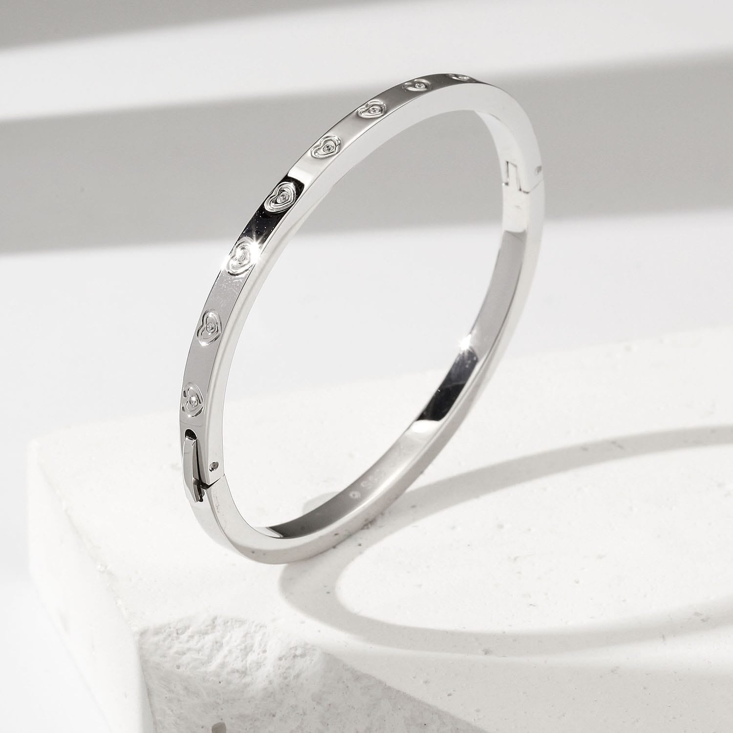 Valentina Bangle White Gold Finish - Back of the Bay Boutique