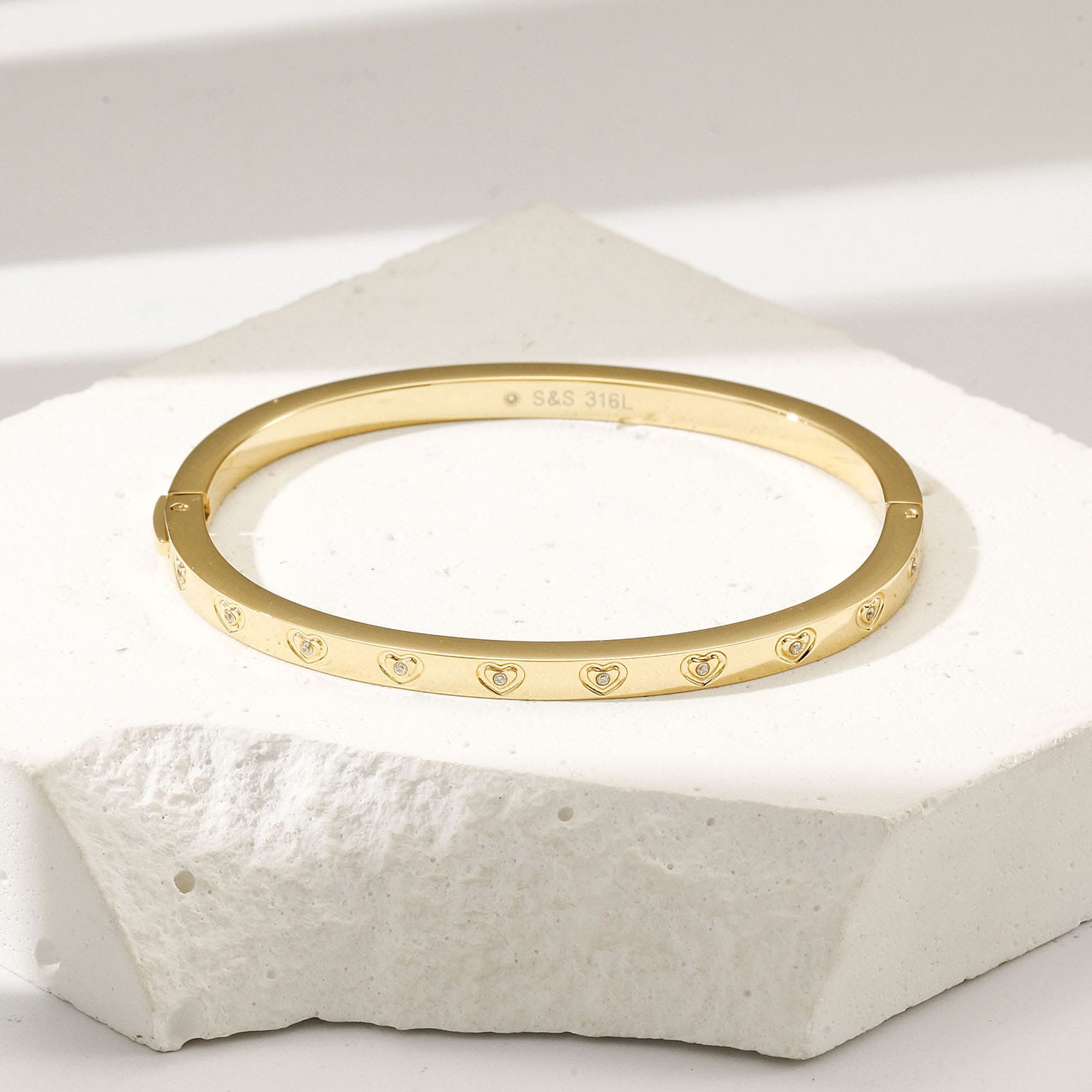 Valentina Bangle Yellow Gold Finish - Back of the Bay Boutique