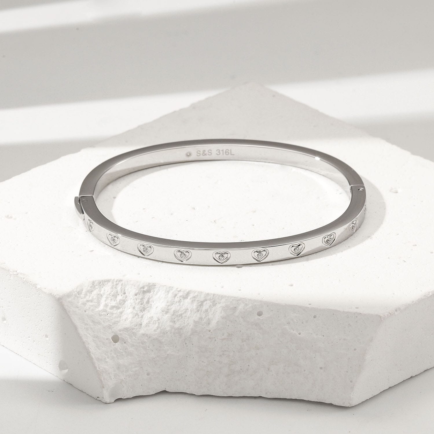 Valentina Bangle White Gold Finish - Back of the Bay Boutique