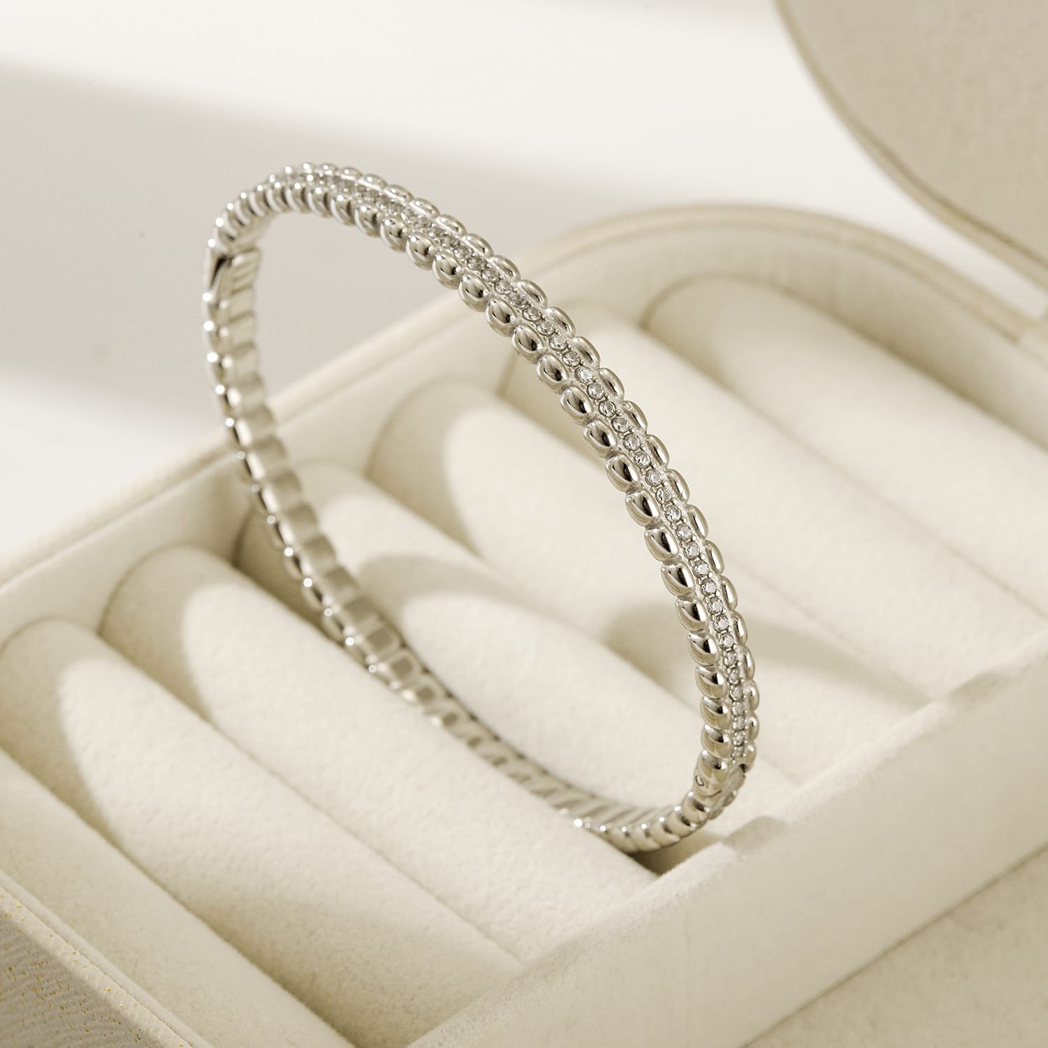 Dream Bangle White Gold Finish - Back of the Bay Boutique