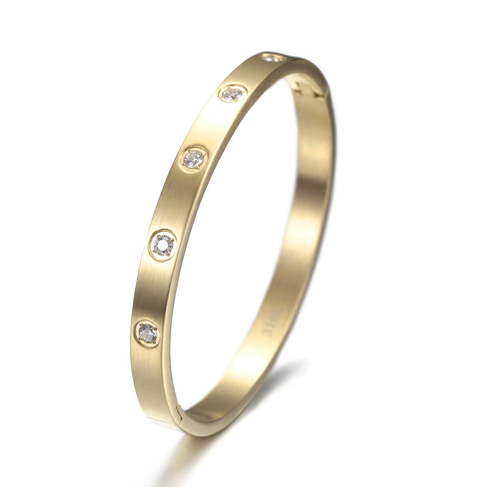 Lilly Bangle Yellow Gold Finish - Back of the Bay Boutique