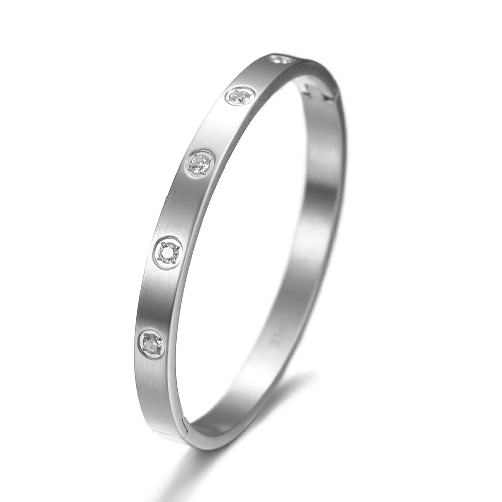 Lilly Bangle White Gold Finish - Back of the Bay Boutique