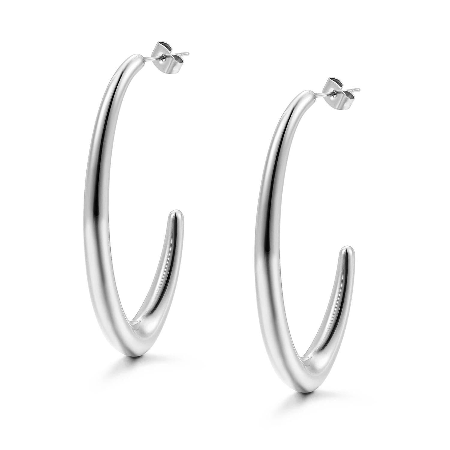 Linda Earring White Gold Finish - Back of the Bay Boutique