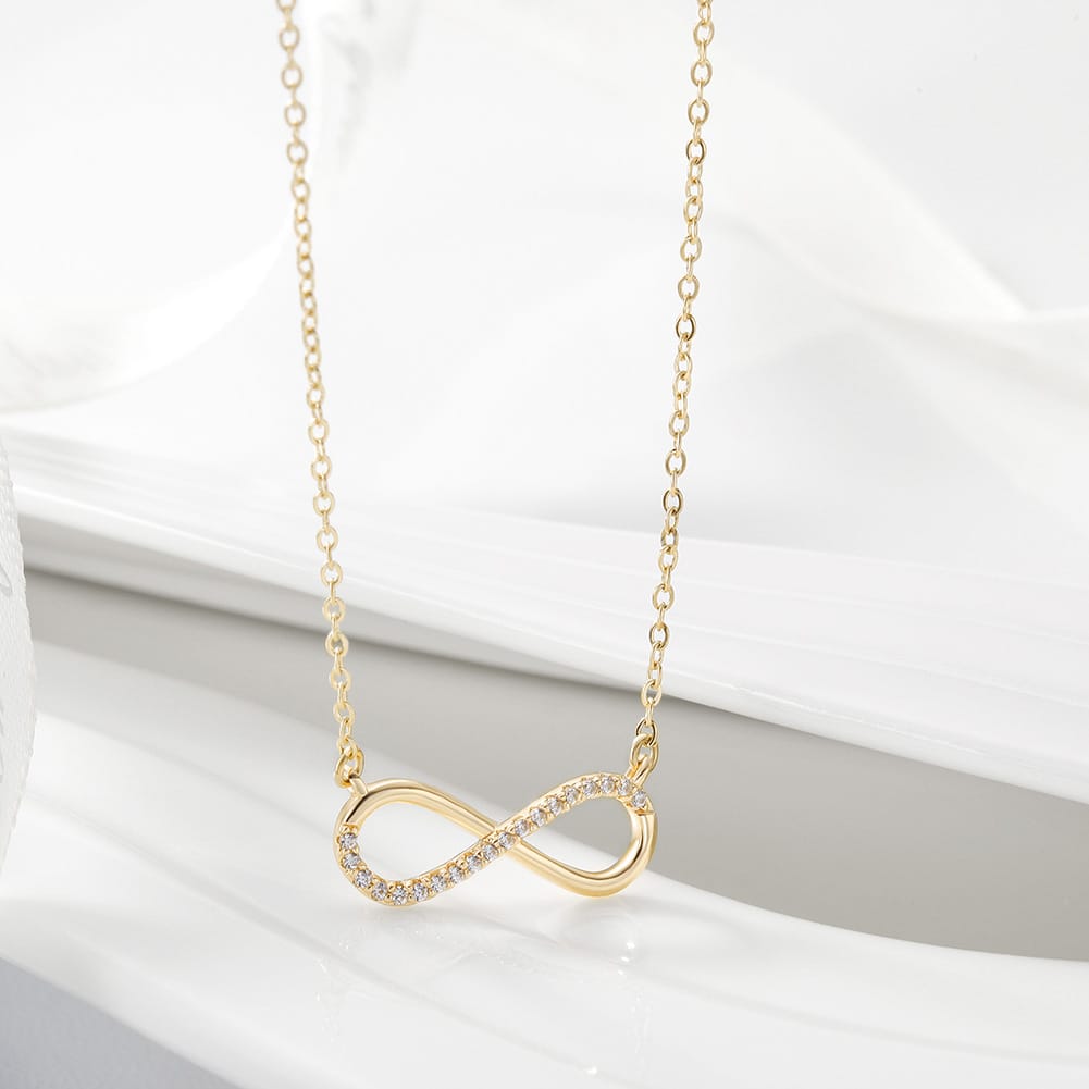 Infinity Necklace Yellow Gold Finish - Back of the Bay Boutique