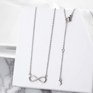 Infinity Necklace White Gold Finish