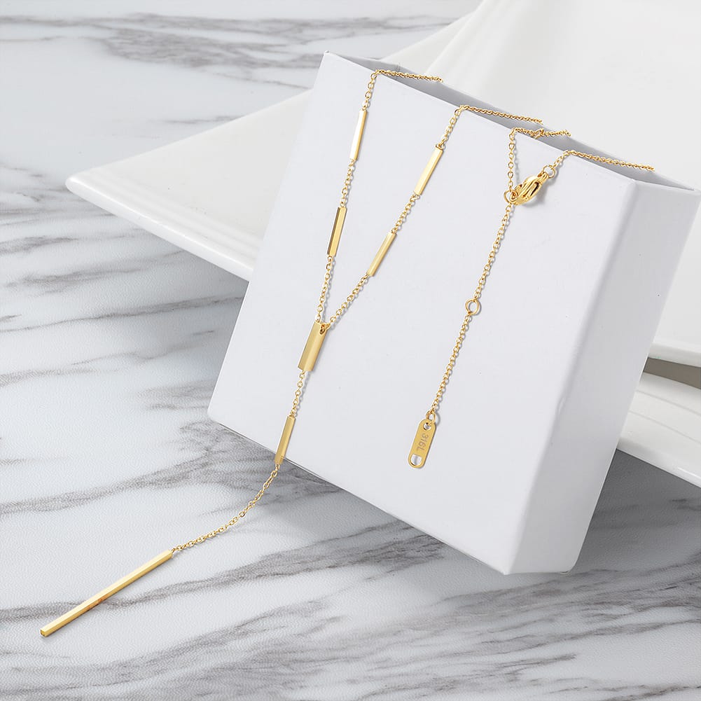 Elegance Necklace Yellow Gold Finish - Back of the Bay Boutique
