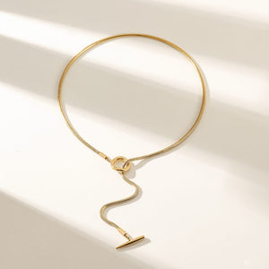 Toggle Necklace Yellow Gold Finish