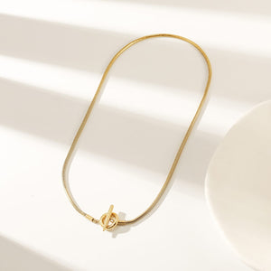 Toggle Necklace Yellow Gold Finish