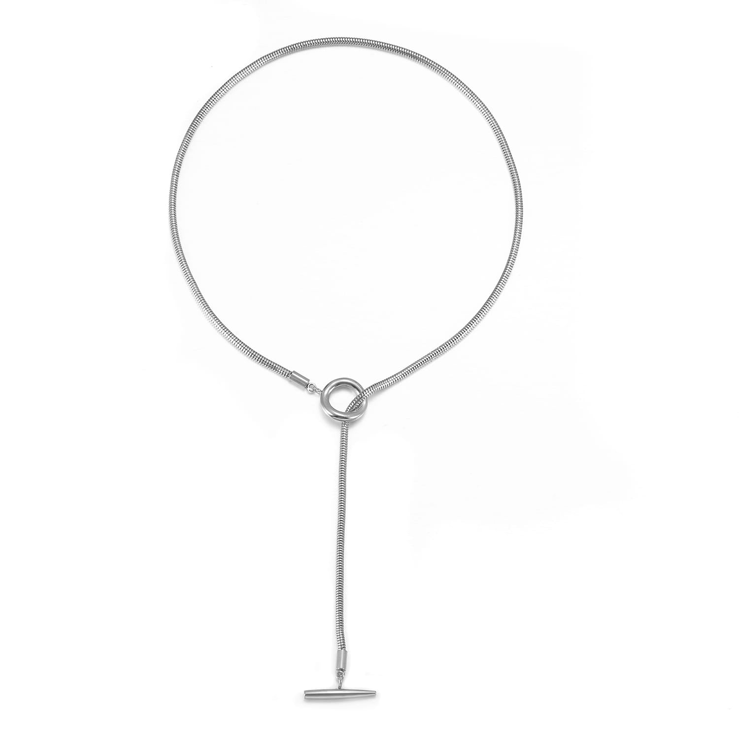 Toggle Necklace White Gold Finish - Back of the Bay Boutique