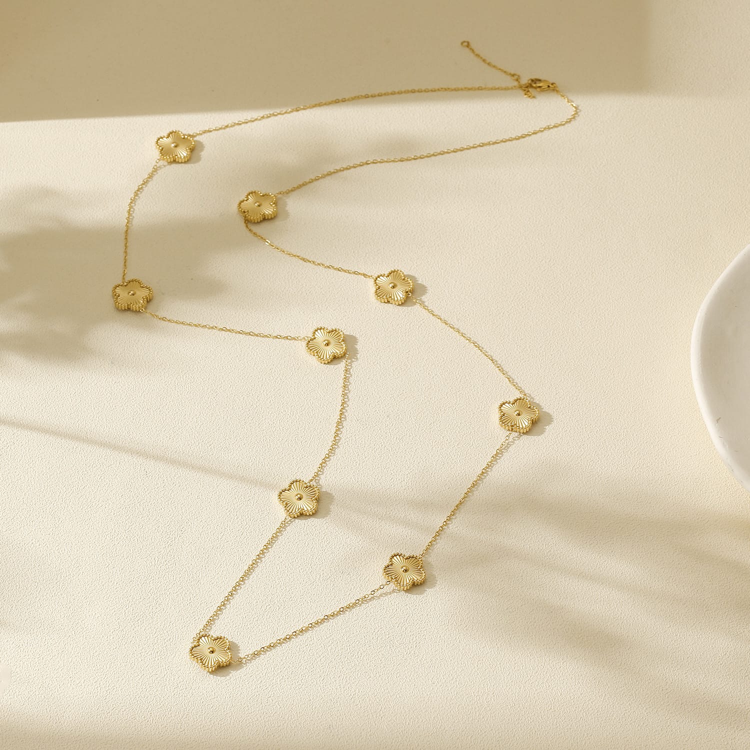 36" Daisy Necklace Yellow Gold Finish - Back of the Bay Boutique