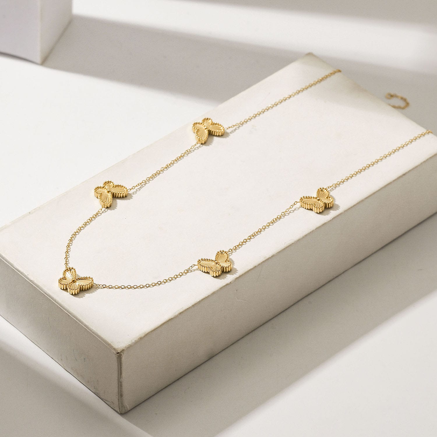 Butterfly Necklace Yellow Gold Finish - Back of the Bay Boutique