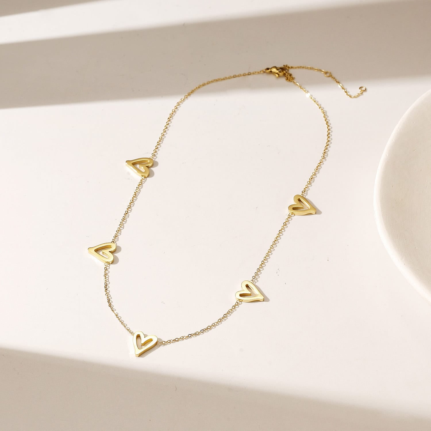 Heart Necklace Yellow Gold Finish - Back of the Bay Boutique