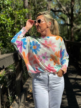 Load image into Gallery viewer, Long Sleeve Knit Sweater Happy Flowers - MADE IN ITALY
