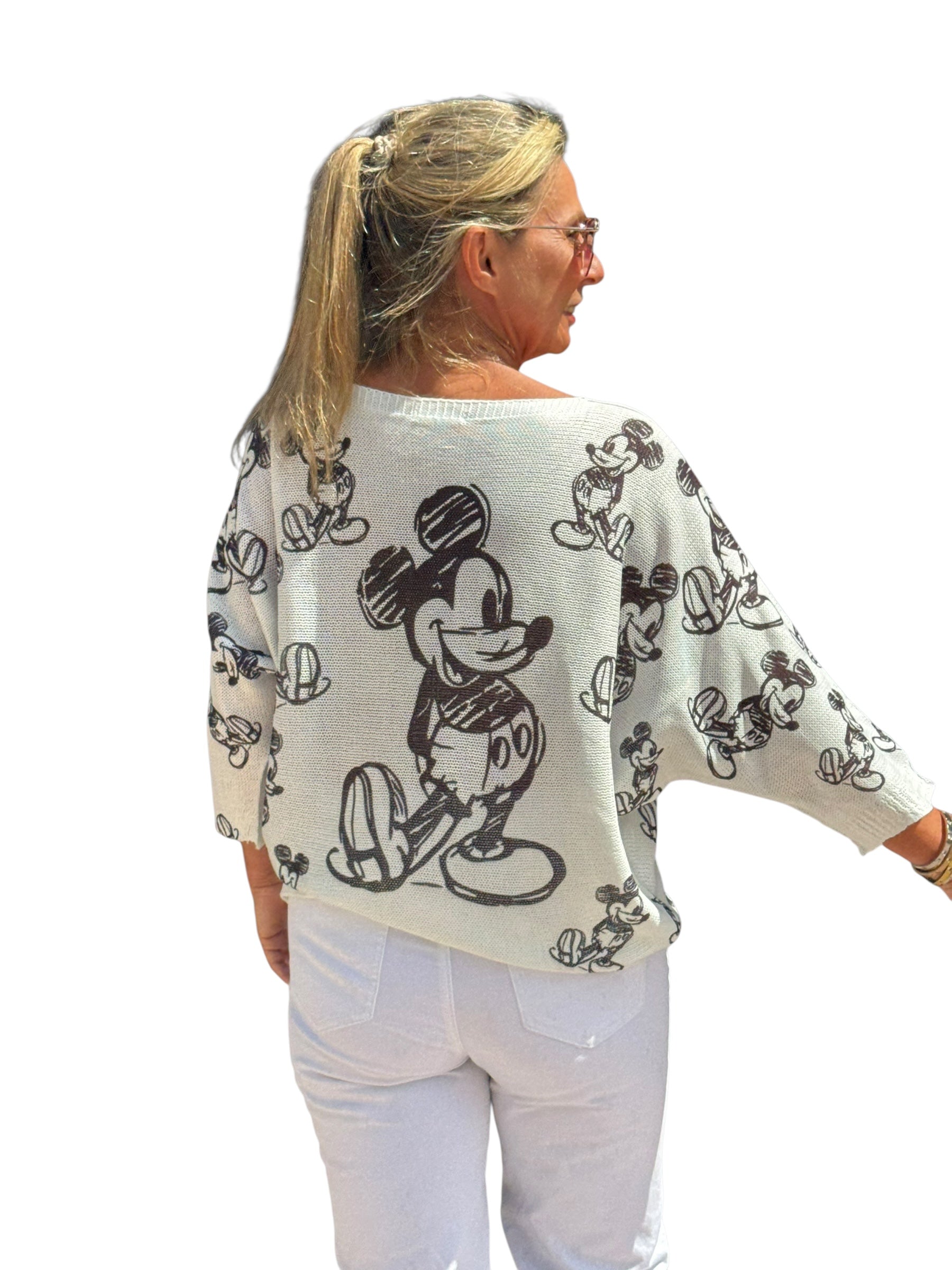 Elbow Sleeve Knit Sweater Mickey - MADE IN ITALY