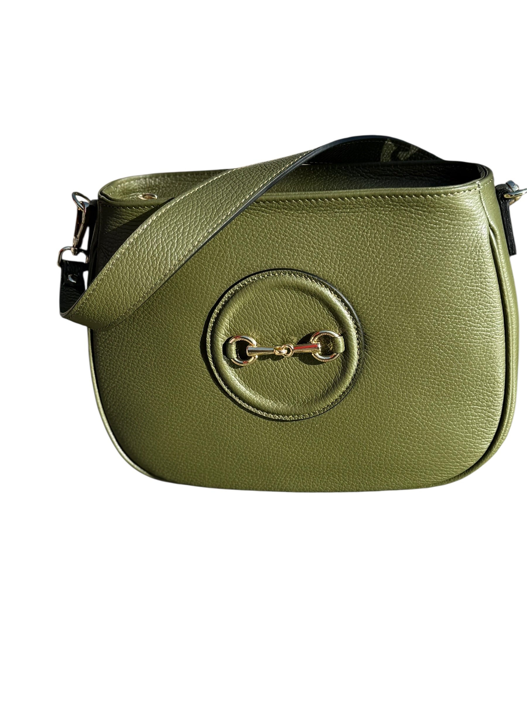 Horse - bit Shoulder Bag Olive - Back of the Bay Boutique
