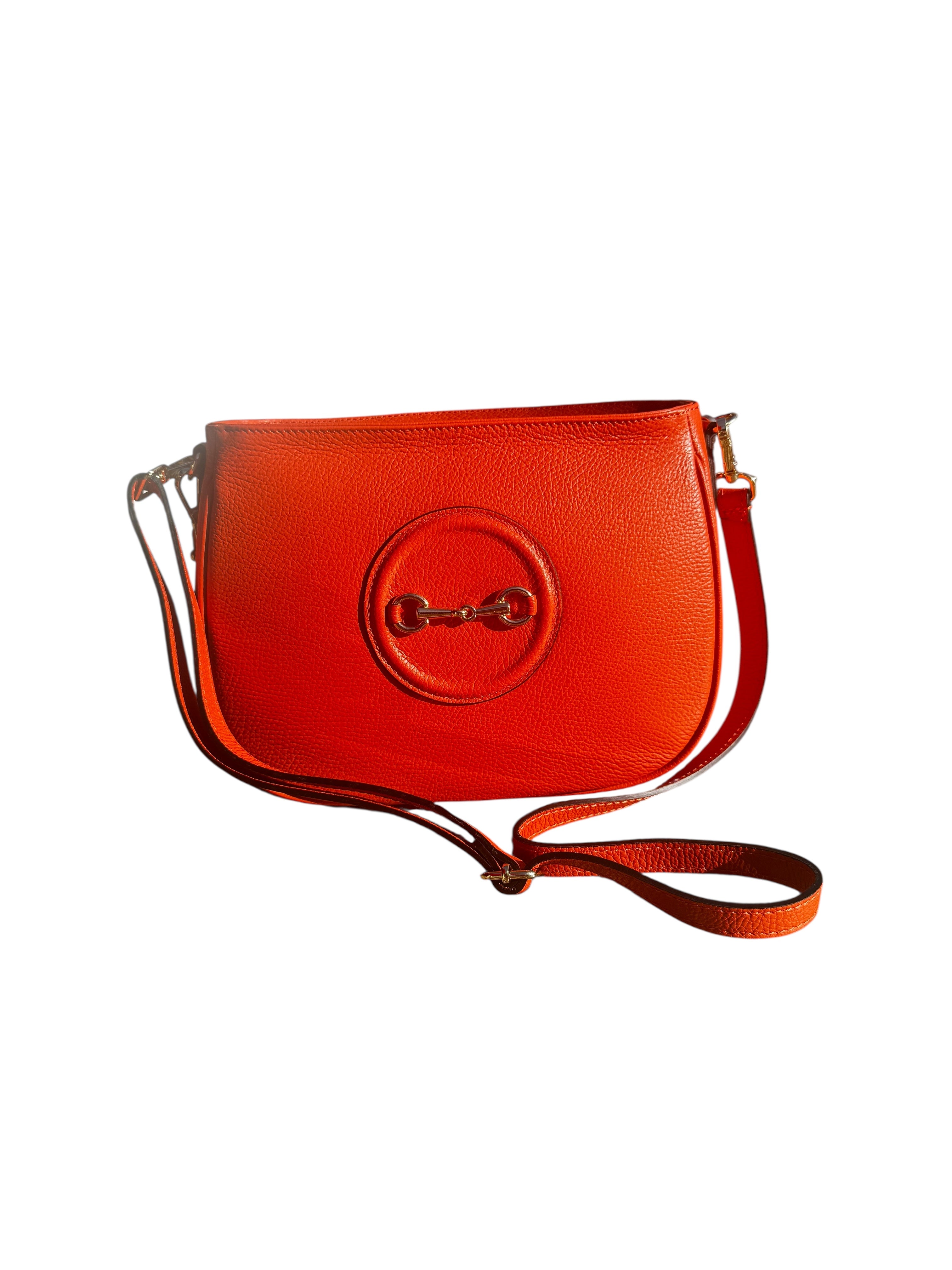 Horse - bit Shoulder Bag Orange - Back of the Bay Boutique