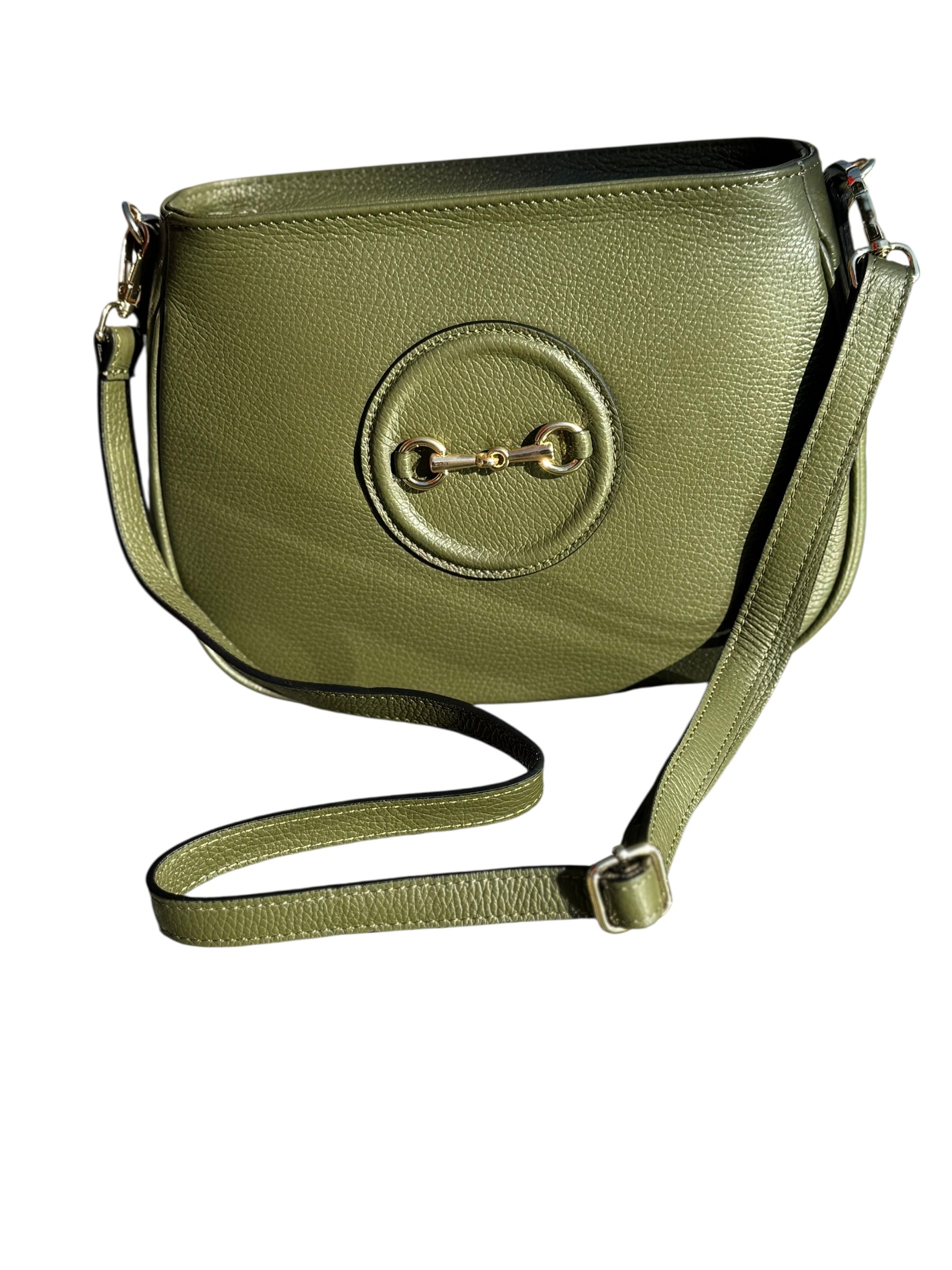 Horse - bit Shoulder Bag Olive - Back of the Bay Boutique