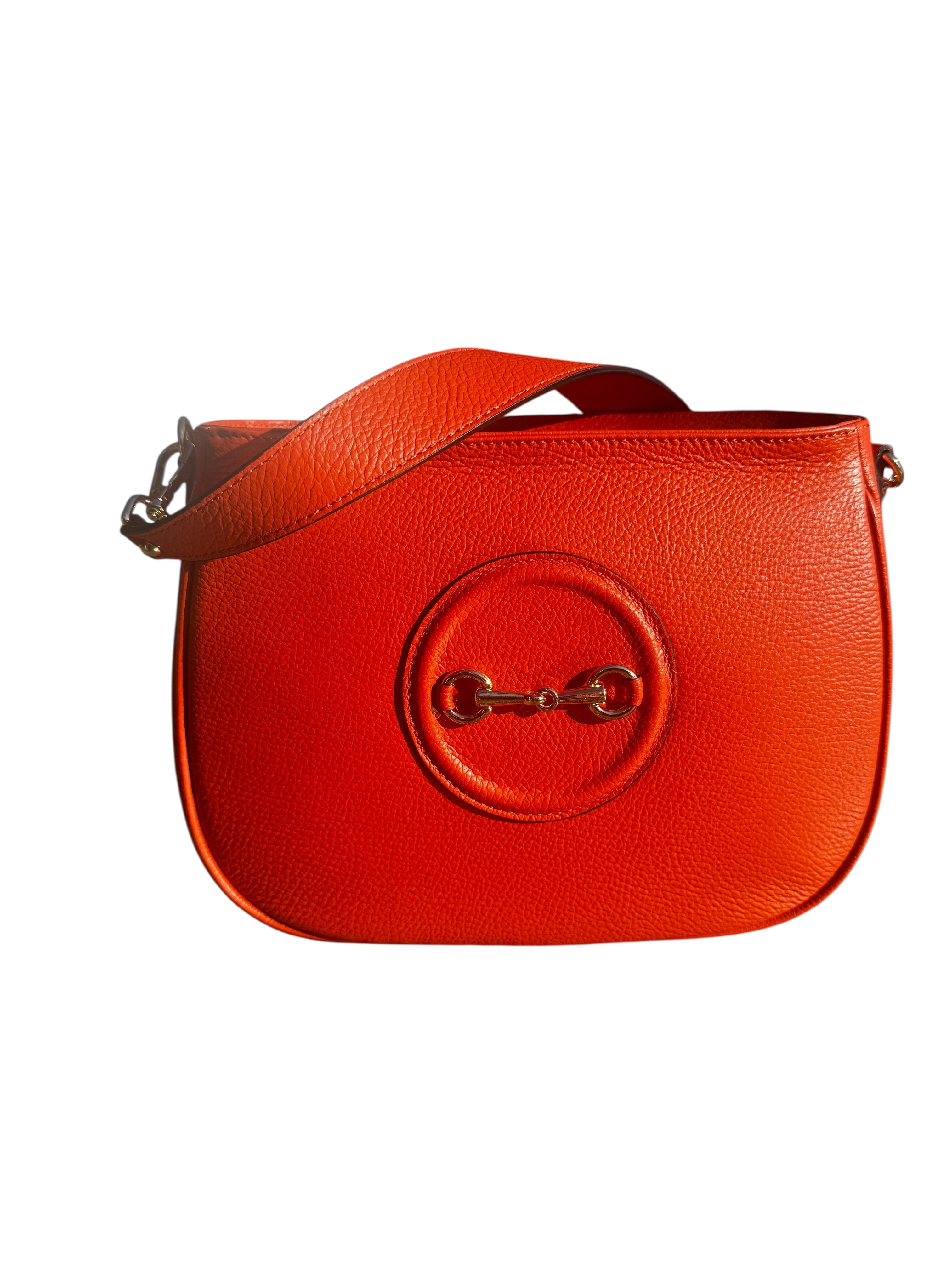 Horse - bit Shoulder Bag Orange - Back of the Bay Boutique