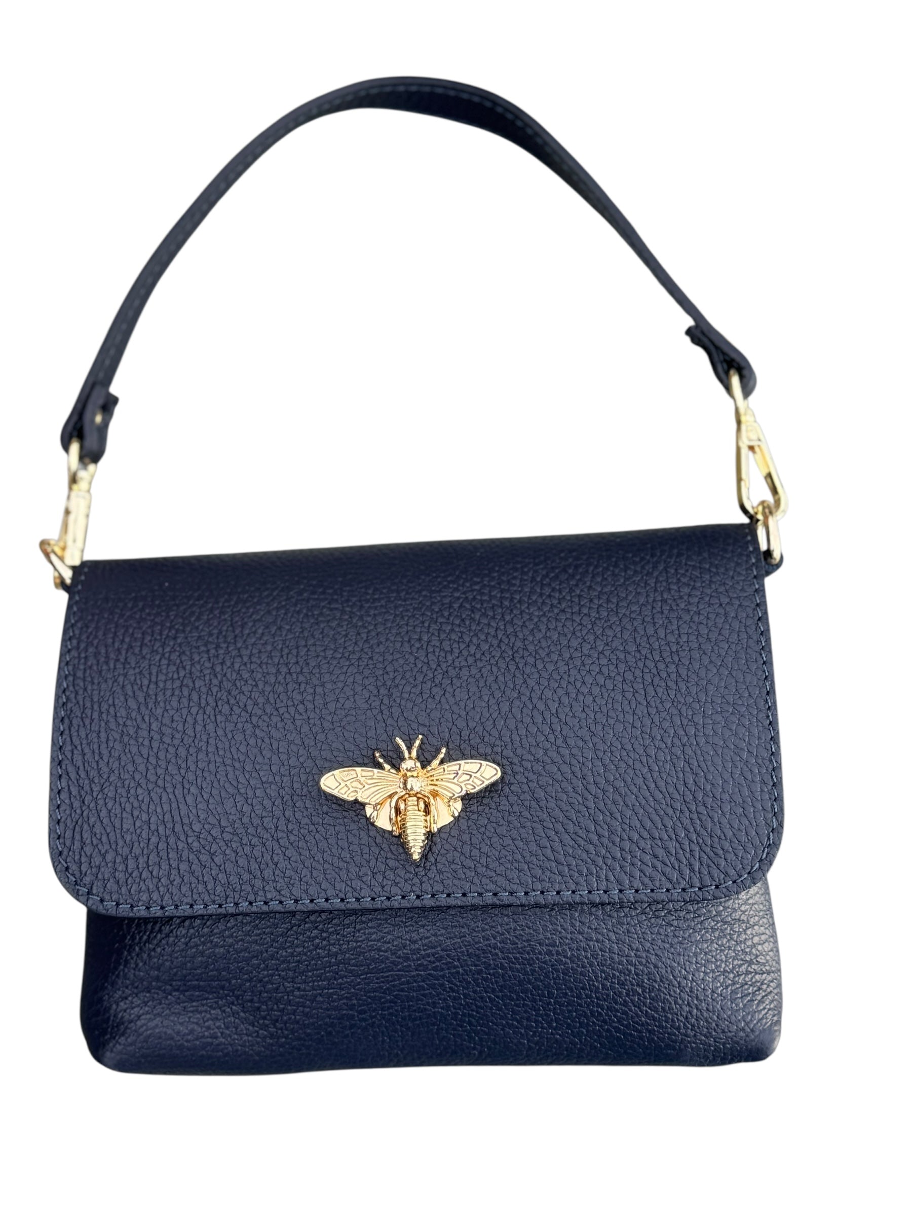 Rectangular Crossbody Bee Bag Navy - Back of the Bay Boutique