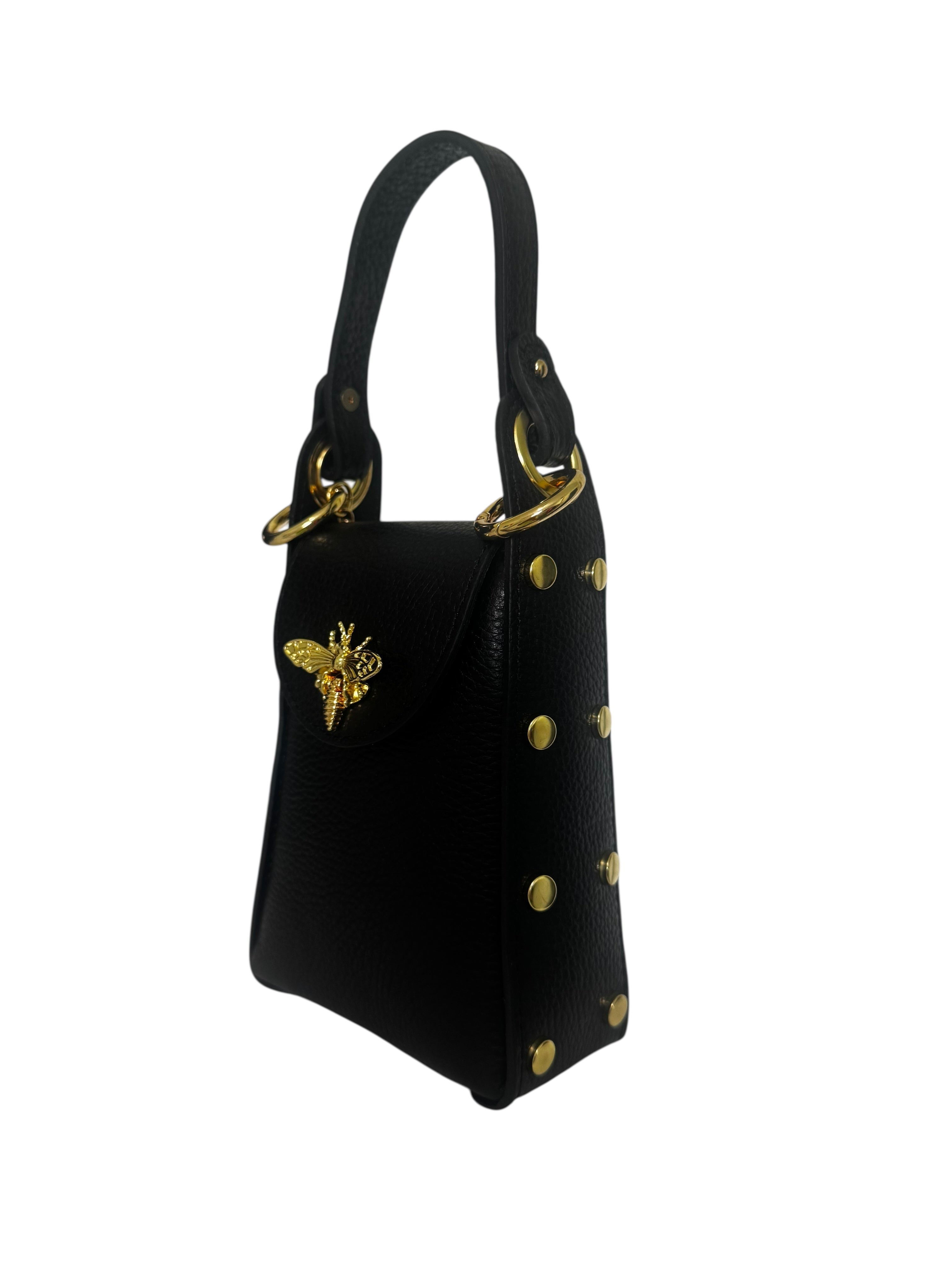 Mini Crossbody Studs Bag Black - Back of the Bay Boutique