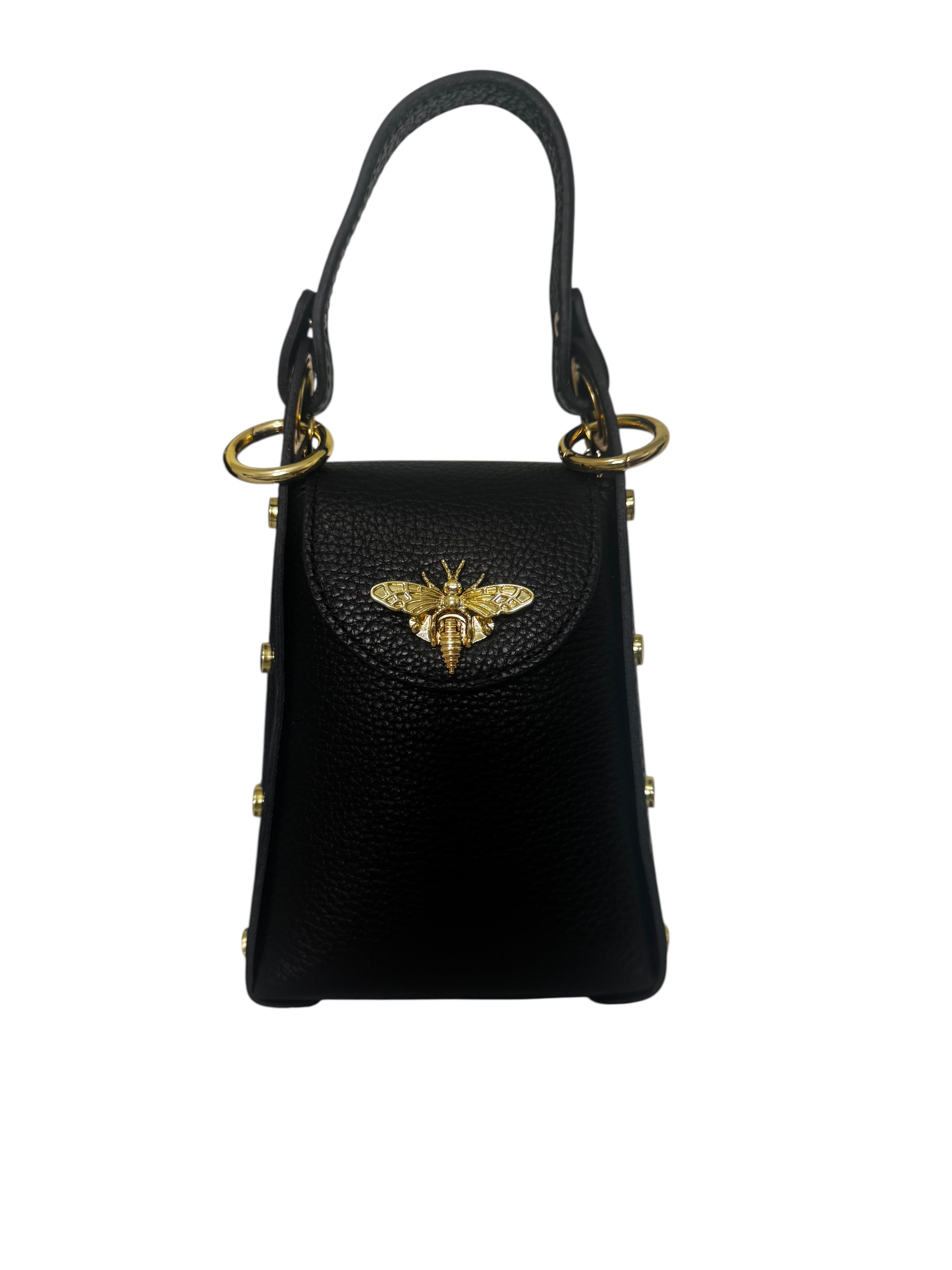 Mini Crossbody Studs Bag Black - Back of the Bay Boutique