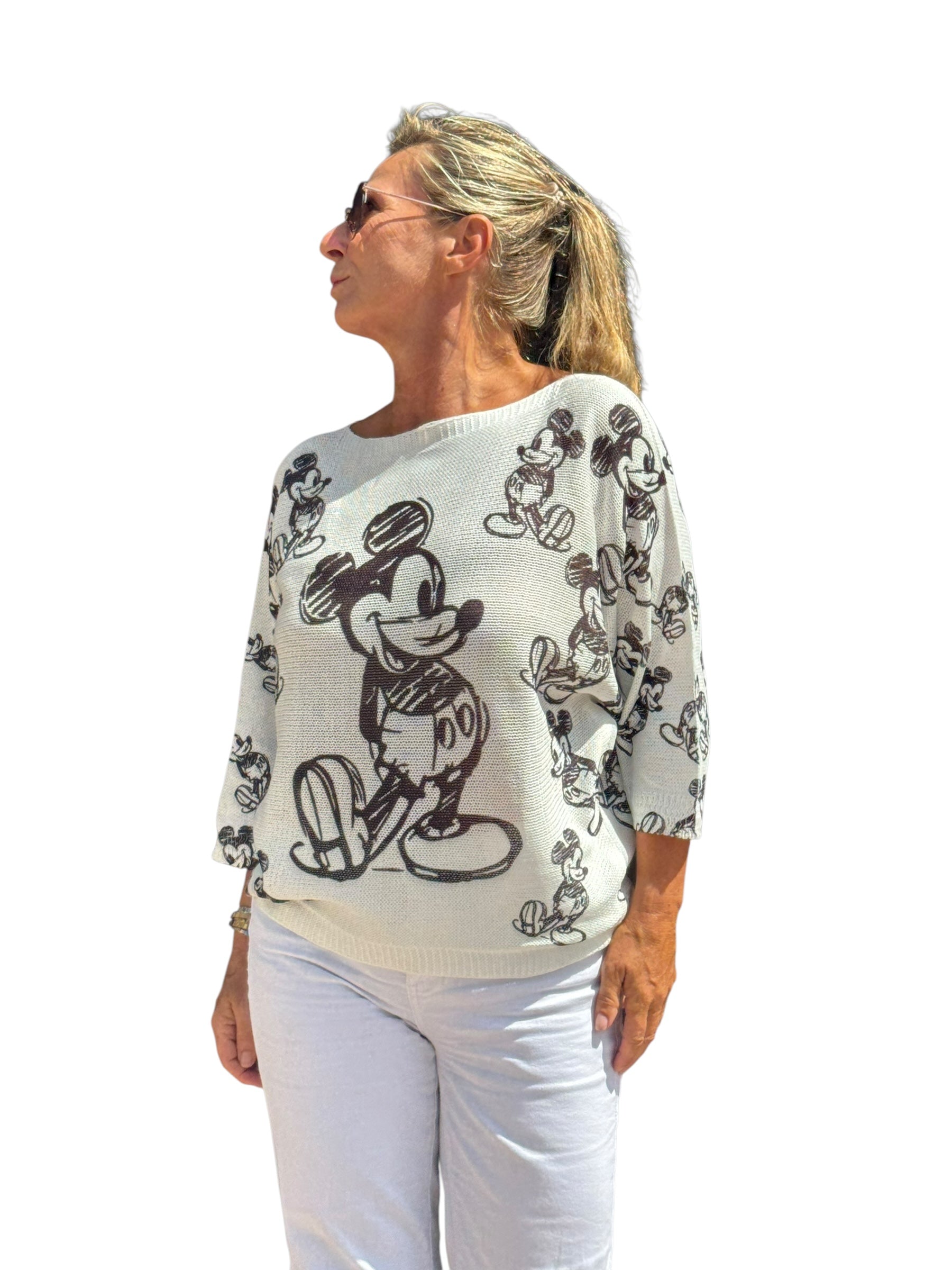 Elbow Sleeve Knit Sweater Mickey - MADE IN ITALY