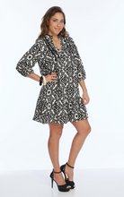 Load image into Gallery viewer, Vita 3/4 Sleeve Dress Black and White Boho
