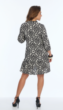 Load image into Gallery viewer, Vita 3/4 Sleeve Dress Black and White Boho
