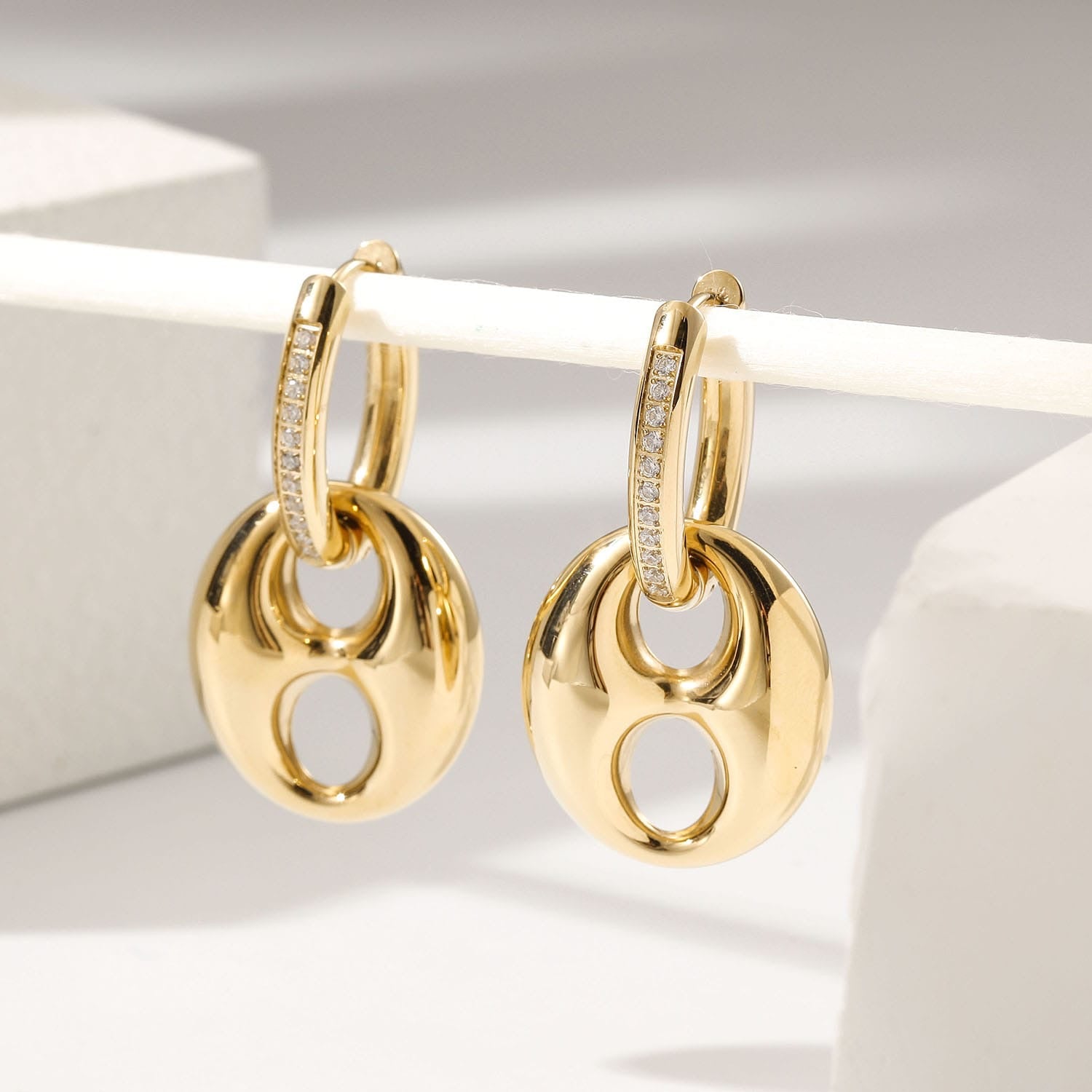 Amara Earring Yellow Gold Finish - Back of the Bay Boutique