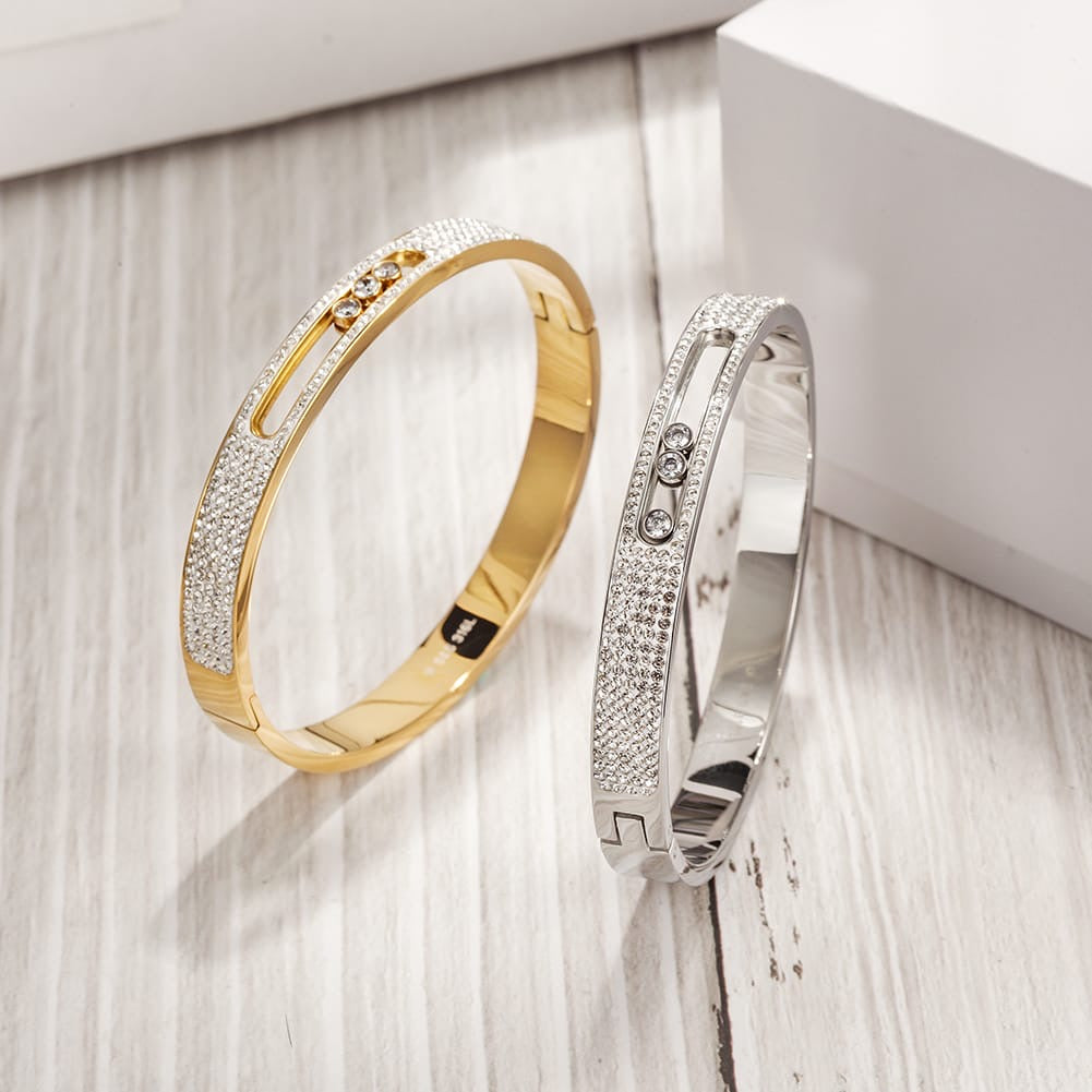 Carina Bangle White Gold Finish - Back of the Bay Boutique