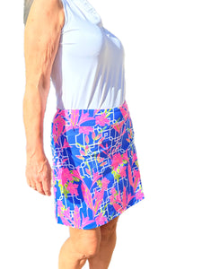 Pull-on Zip Skort with UPF50+ Lily Blue