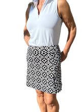 Load image into Gallery viewer, Pull-on Zip Skort with UPF50+ Diamonds Black Stone
